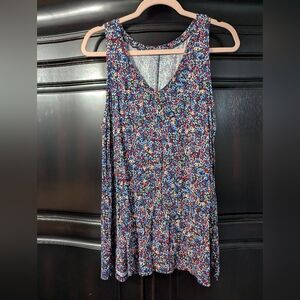 Lane Bryant Blue and Red Sleeveless Swing Tank